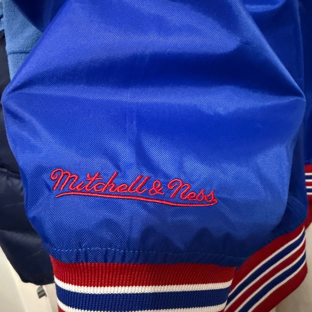 Mitchell & Ness Royal Blue Windbreaker with Patriotic Accents - Picture 6 of 9